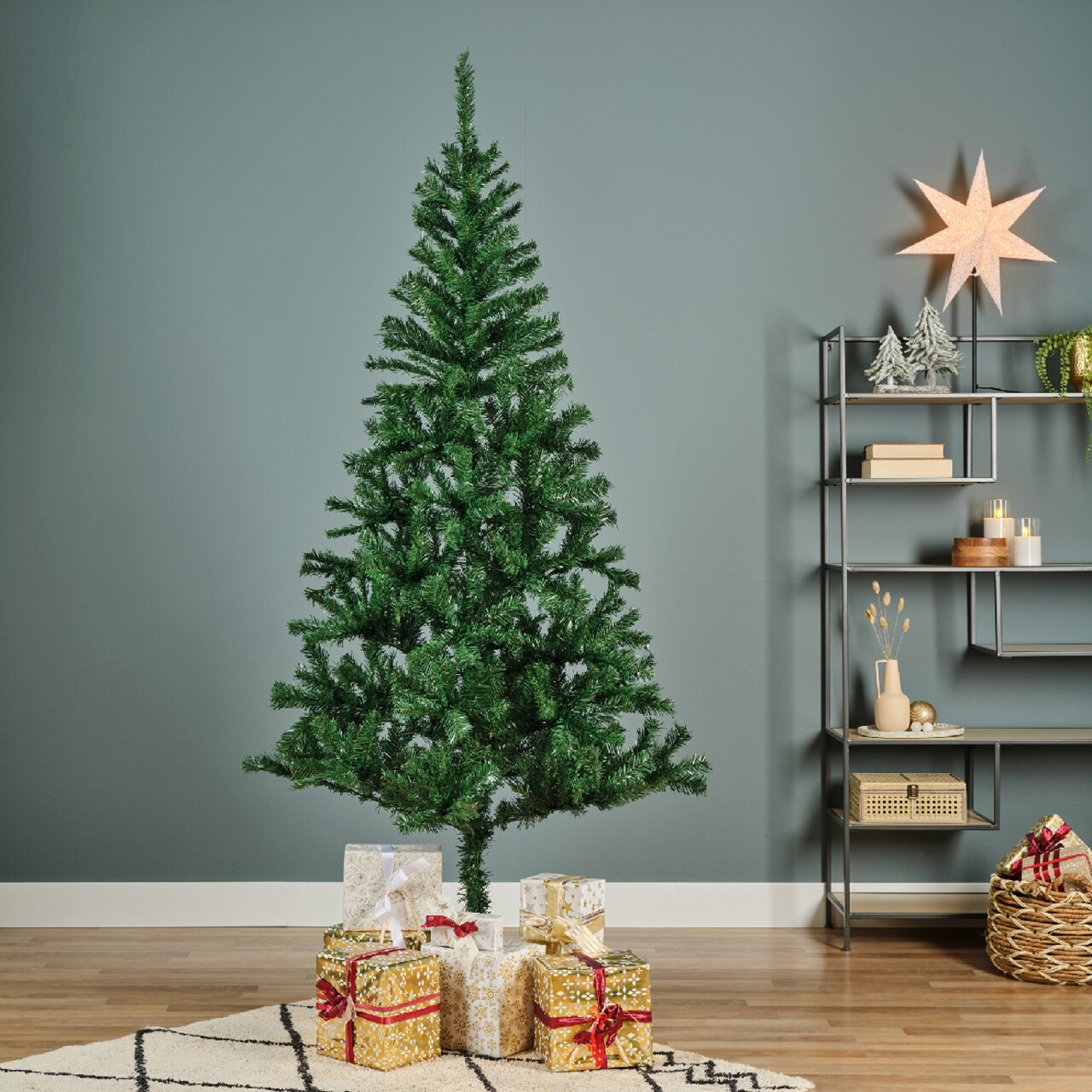 Brad de Craciun Rovinj Pine, Everlands, 458 varfuri, 96x210 cm, verde - imagine 6